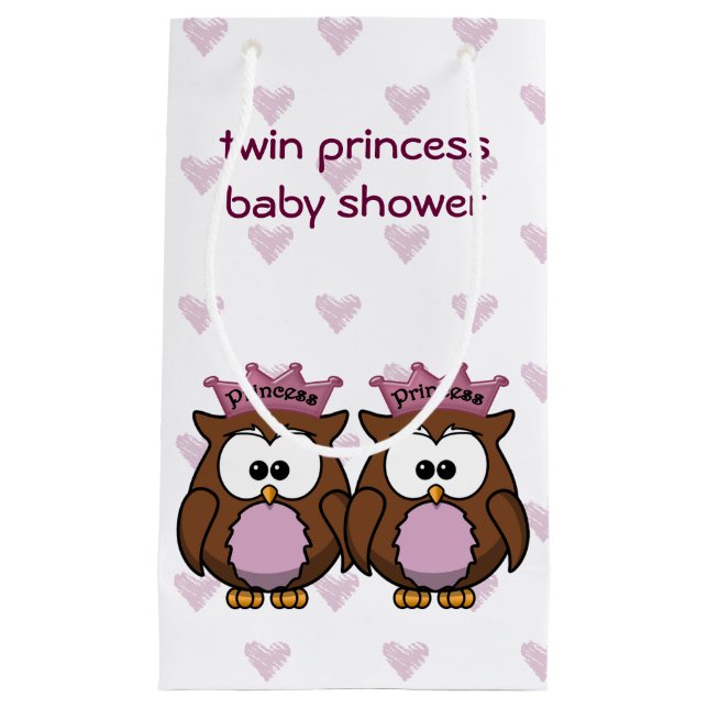 Babyduschgeschenk für zwei Prinzessinnen Kleine Geschenktüte (Vorderseite)