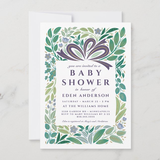 Babyduschgeschenk, geschlechtsneutral einladung (Vorderseite)