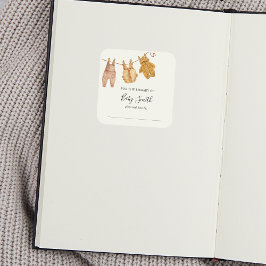 Babyduschgeschlecht - Neutrales Buchzeichen Quadratischer Aufkleber