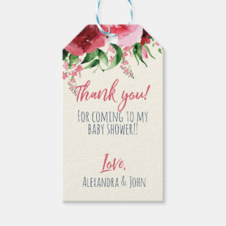Babyduschgiftmarken Floral Geschenkanhänger