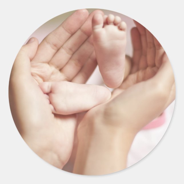 Babyduschkabine Kinderzimmer erwartet Mutter Mutte Runder Aufkleber (Vorderseite)