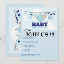Babyduschkarte BLUE BOY Einladung