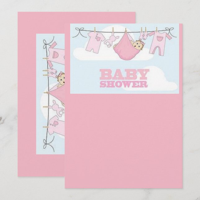 Babyduschkarte Einladung (Vorne/Hinten)
