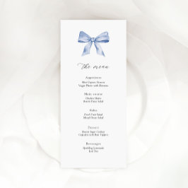 Babyduschkarte mit staubblauem Buggelbogen Menükarte