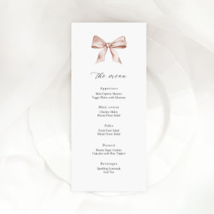 Babyduschkarte mit staubfarbenem rosa Bug Menükarte