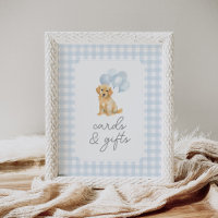 Babyduschkarten für Golden Retriever und Geschenke