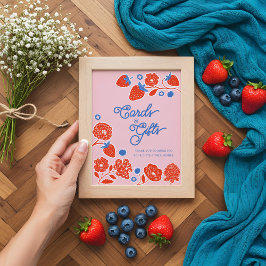 Babyduschkarten & Geschenke Beeren & Blume Poster
