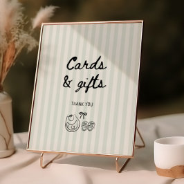 Babyduschkarten und Geschenke auf der Verpackung Poster