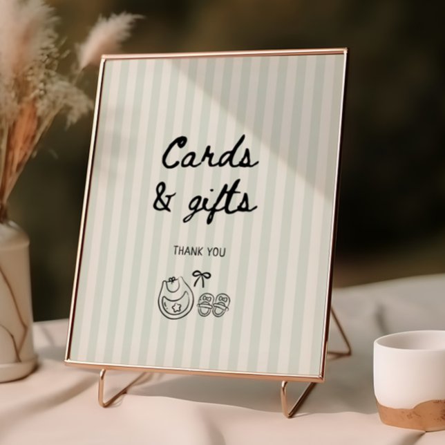 Babyduschkarten und Geschenke auf der Verpackung Poster (Von Creator hochgeladen)