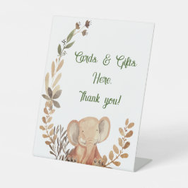 Babyduschkarten und -geschenke hier Zeichen Sockelschild