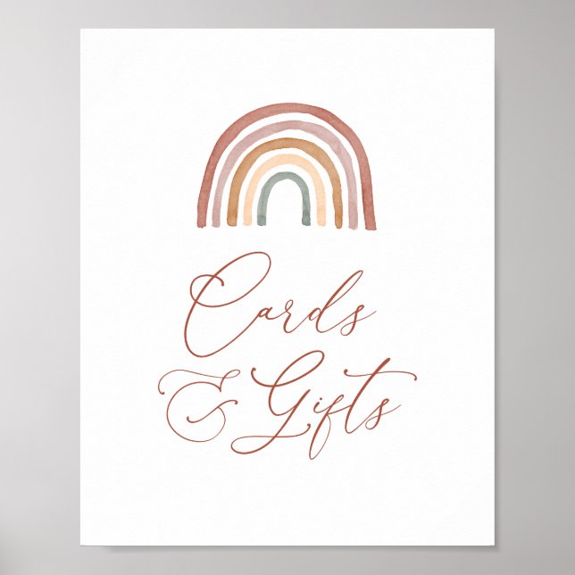 Babyduschkarten und Geschenkenke für Rainbow Poster (Vorne)