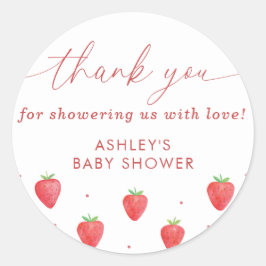 Babyduschkleber, Erdbeere Baby Dusche Gefallen Runder Aufkleber
