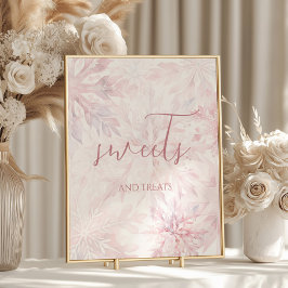 Babyduschmädchen Pink Snowflake Süßigkeiten und Le Poster