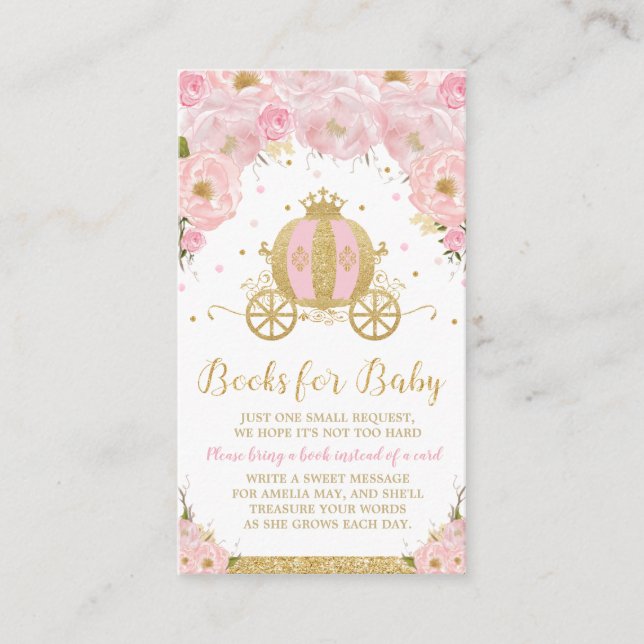 Babyduschmaschine Carriage Floral Bringen Sie ein  Begleitkarte (Vorderseite)