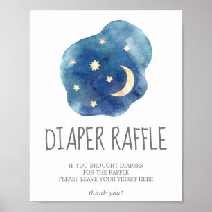 Babyduschmaschine für Mond und Stars - Raffelzeich Poster