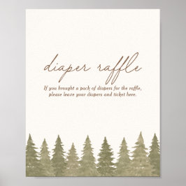 Babyduschmaschine Woodland Windeln Raffelzeichen Poster