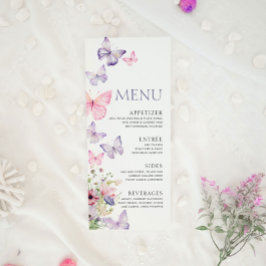 Babyduschmenü mit Schmetterlingen Menükarte