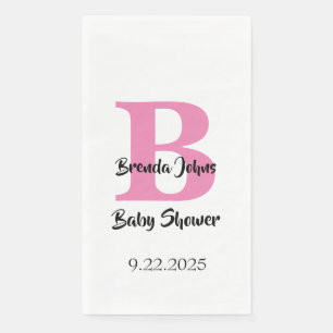 Babyduschmonogramm Rosa Niedliche Elegant Serviette