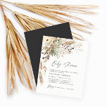 Babyduschpampen modern schwarz flyer<br><div class="desc">Günstige Babydusche Pampas Gras und Eukalyptus moderne boho elegante Party Design. In einer zeitgenössischen Terrakotta, Salbei grün, natürlich, creme und schwarz.</div>