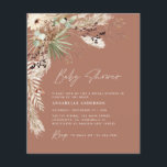 Babyduschpampen Moderne Terracotta boho Flyer<br><div class="desc">Günstige Babydusche Pampas Gras und Eukalyptus moderne boho elegante Foto Party Einladung Design. In einer zeitgenössischen Terrakotta,  Salbei grün,  natürlich,  creme und schwarz.</div>