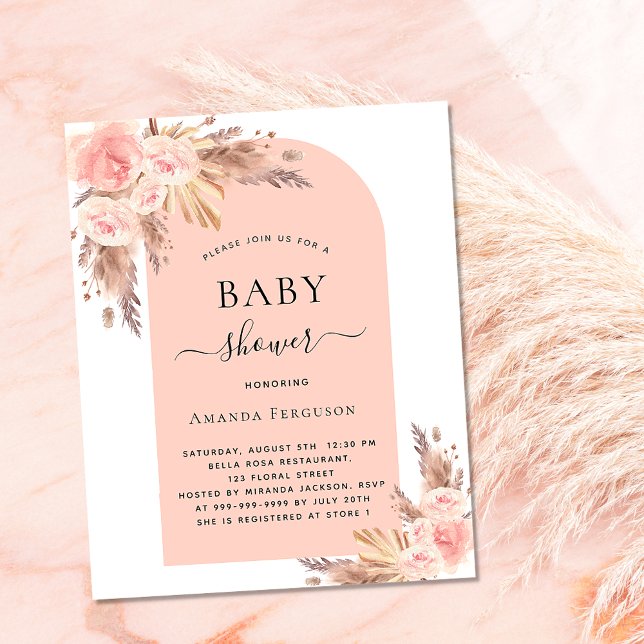Babyduschpampen Rose Gold Einladung Flyer (Von Creator hochgeladen)