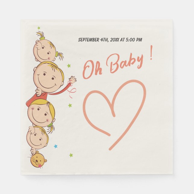 Babyduschpapier Napkins Serviette (Vorderseite)