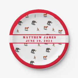 Babyduschplatte für verschiedene Tiere Pappteller