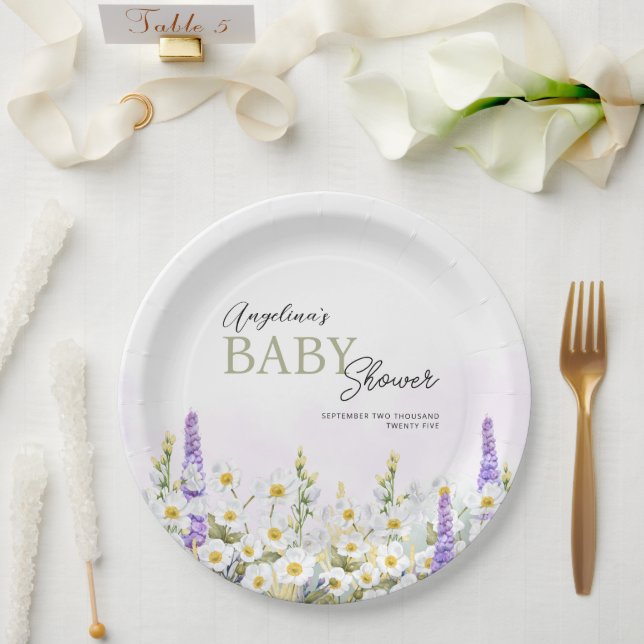 Babyduschplatte Pappteller (Hochzeit)