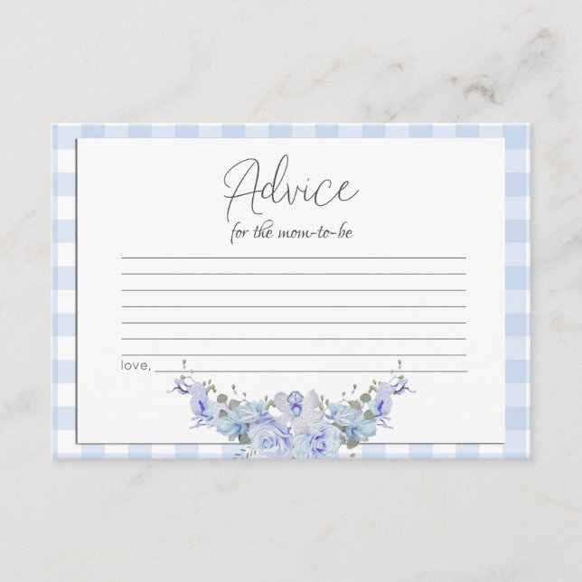 Babyduschratenkarte | BOHO Baby Shower Blue Hinweiskarte (Vorderseite)