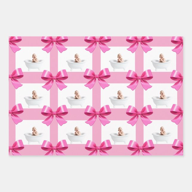 Babyduschschenpapier, Matte 19" x 29" Geschenkpapier Set (Vorderseite)