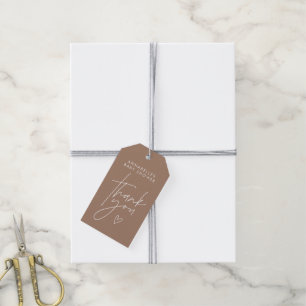 Babyduschskript modern braun, natürlich elegant geschenkanhänger