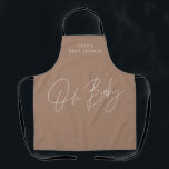 Babyduschskript modern braun, natürlich elegant schürze<br><div class="desc">Baby Dusche Drehbuch moderne braune natürliche und weiße elegante Party Dekor Schürze Design. Ideal geschlechtsneutrales Design.</div>