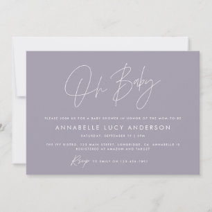 Babyduschskript, modern lilac lila boho einladung