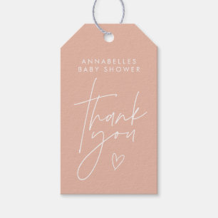 Babyduschskripte, modern, rosa und elegant geschenkanhänger