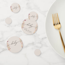 Babyduschtisch in beige Wildblume Konfetti