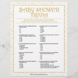 Babyduschtrivia [Golden Glitzern] Briefbogen