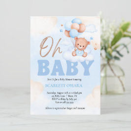 Babyduschwald niedlich Bärenblau Einladung