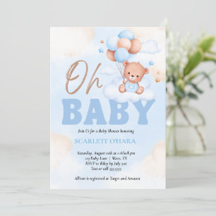 Babyduschwald niedlich Bärenblau Einladung