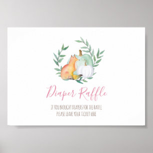 Babyduschzeichen von Woodland Fox Diaper Poster