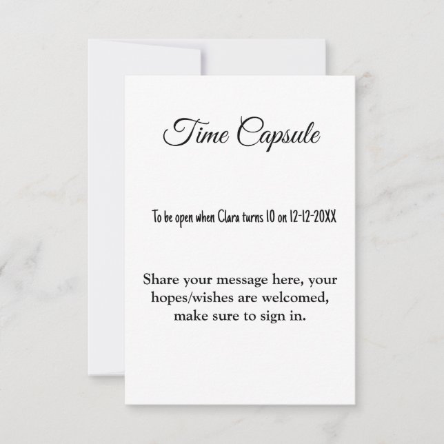 Babyduschzeit Kapsel mit Namen und Text (Vorderseite)