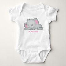 Babyelefant mit rosa Ohren Babybodyanzug
