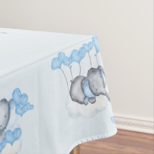 BabyElefanten und Blue Liebe Herzballone nach Maß Tischdecke