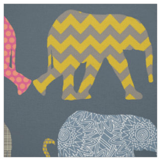 Babyelefanten und -flamingos stoff