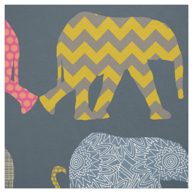 Babyelefanten und -flamingos stoff (Muster)