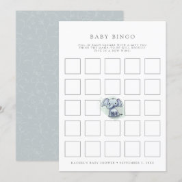 Babyelefone sitzend Baby Dusche Bingo Spielkarte Einladung