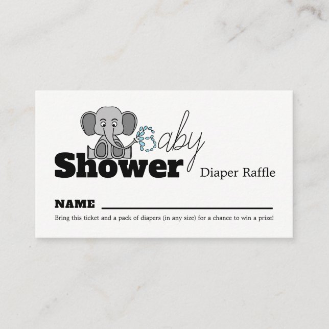 Babyelephant, Windschutzscheibe für Babydusche Begleitkarte (Vorderseite)