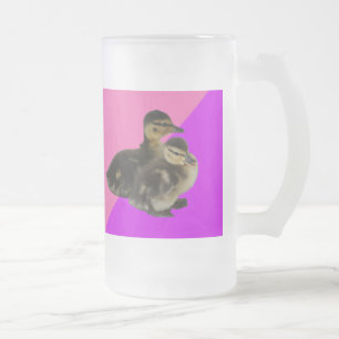 Babyenten auf rosa Himbeere und Lila Sorbet Mattglas Bierglas