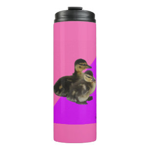 Babyenten auf rosa Himbeere und Lila Sorbet Thermosbecher