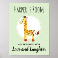 Babyfarbe Giraffe Jungle Kinderzimmer Kunst