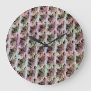 Babyfarben Waffelkleber Große Wanduhr